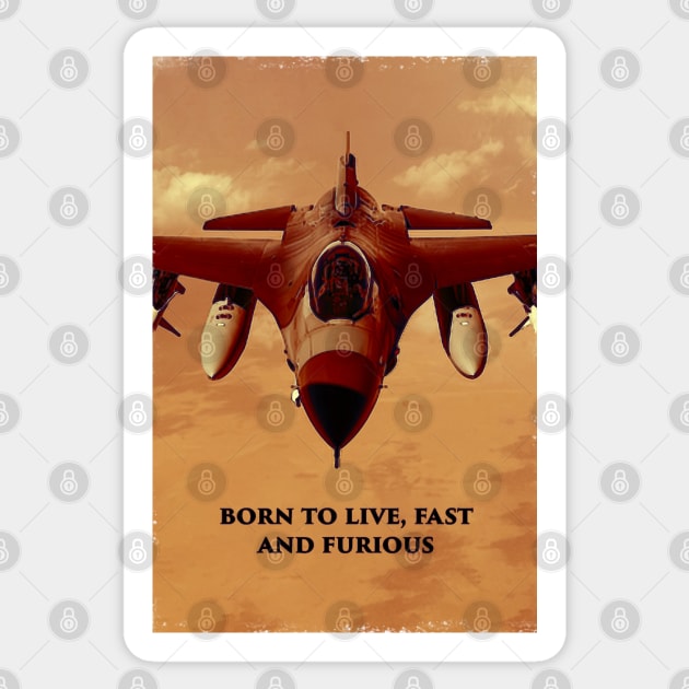 Fighter Jet Born P14 Sticker by FasBytes